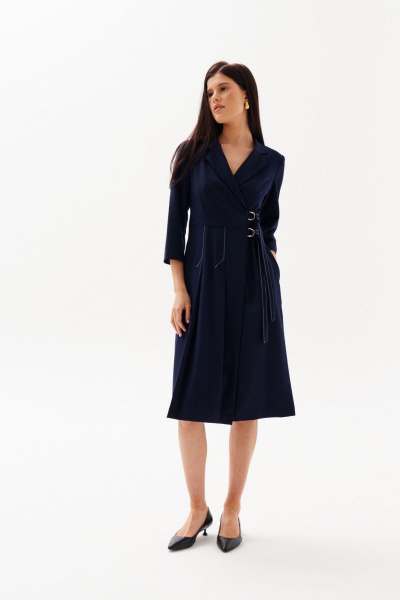 Платье с воротником пиджачного типа и карманами Morozov Amavie 1.1917_B3_Rani_темно-синий - фото 5