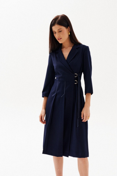 Платье с воротником пиджачного типа и карманами Morozov Amavie 1.1917_B3_Rani_темно-синий - фото 3
