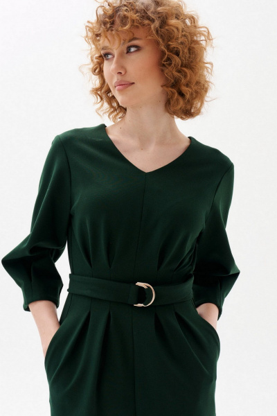 Платье со спущенными плечами и защипами из трикотажа Morozov Amavie 1.1975_B1_Selena_зеленый - фото 7