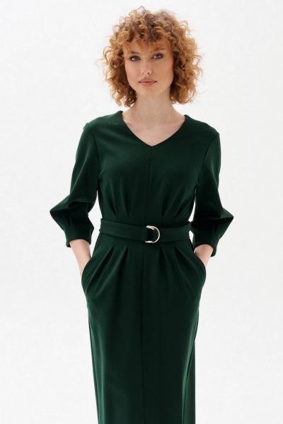 Платье со спущенными плечами и защипами из трикотажа Morozov Amavie 1.1975_B1_Selena_зеленый - фото 6