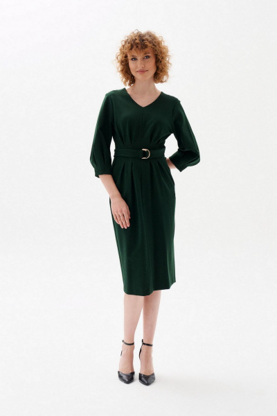 Платье со спущенными плечами и защипами из трикотажа Morozov Amavie 1.1975_B1_Selena_зеленый - фото 4