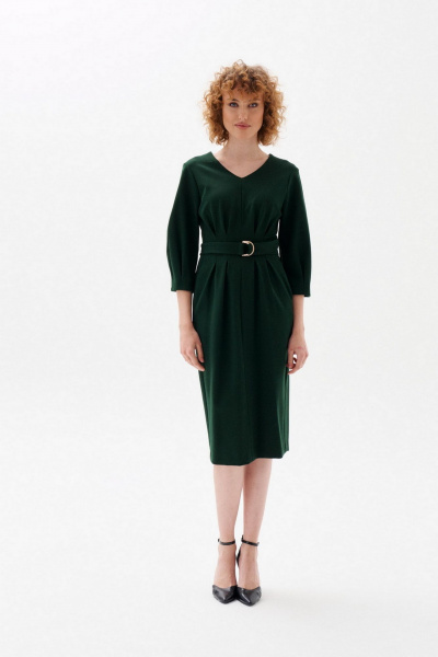 Платье со спущенными плечами и защипами из трикотажа Morozov Amavie 1.1975_B1_Selena_зеленый - фото 1