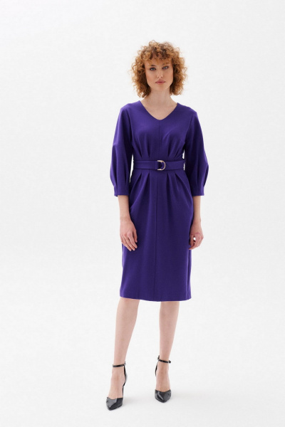 Платье демисезонное со спущенной линией плеча и разрезом Morozov Amavie 1.1975_B1_Selena_фиолетовый - фото 1