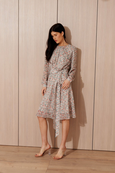 Платье из цветного креп-шифона с разрезом и воротником Morozov Amavie 1.2015_A2_Maxinel_ягоды - фото 1