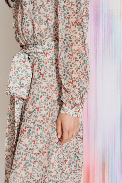 Платье из цветного креп-шифона с разрезом и воротником Morozov Amavie 1.2015_A2_Maxinel_ягоды - фото 7