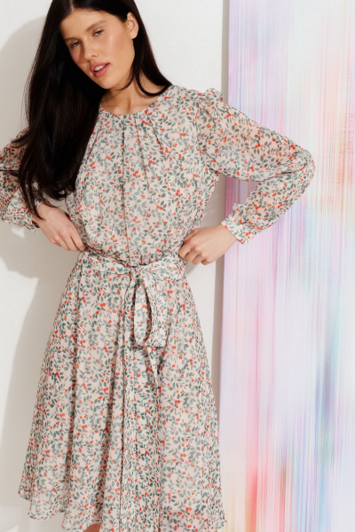 Платье из цветного креп-шифона с разрезом и воротником Morozov Amavie 1.2015_A2_Maxinel_ягоды - фото 5