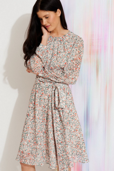 Платье из цветного креп-шифона с разрезом и воротником Morozov Amavie 1.2015_A2_Maxinel_ягоды - фото 3