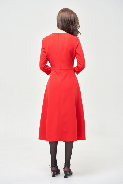 Платье приталенное с кокеткой и складками, карманы и разрезы Morozov Amavie 1.2039_A2_Polli_красный - фото 4