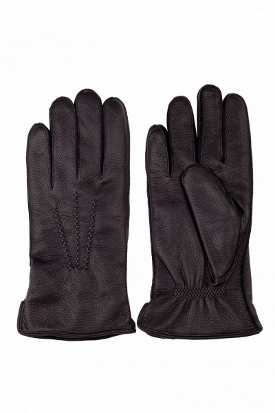 Черные кожаные перчатки с шерстью для демисезона ACCENT 150к черный - фото 1