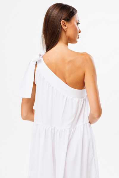 Белый летний сарафан из хлопка с завязкой на плечо Kivviwear 4204.02 - фото 9