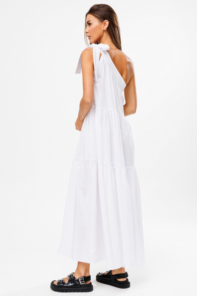 Белый летний сарафан из хлопка с завязкой на плечо Kivviwear 4204.02 - фото 1