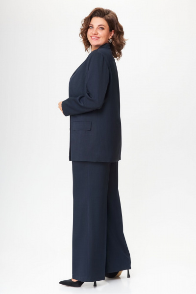 Синий сезонный костюм из текстиля для деловых и casual образов VIPPRIMO 108 графит - фото 10