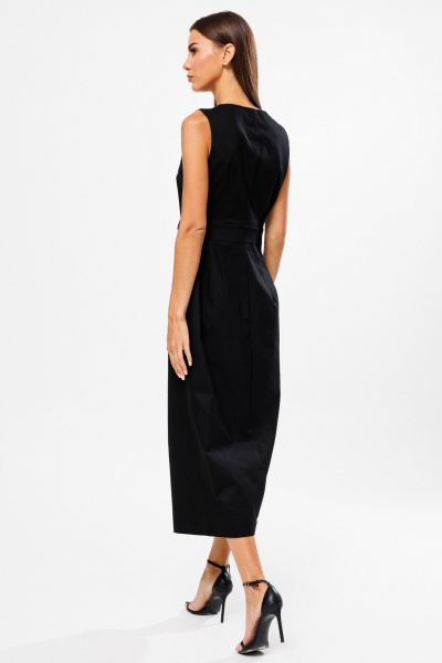 Черное джинсовое платье на запах из джинсовой ткани Тиффани Kivviwear 4205.02 - фото 11