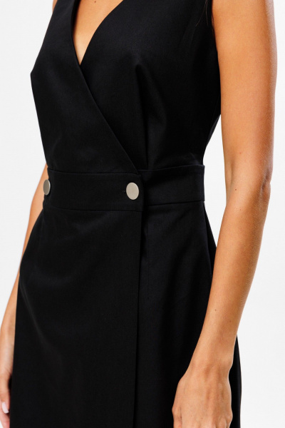 Черное джинсовое платье на запах из джинсовой ткани Тиффани Kivviwear 4205.02 - фото 8