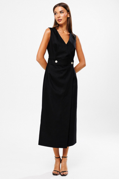 Черное джинсовое платье на запах из джинсовой ткани Тиффани Kivviwear 4205.02 - фото 7