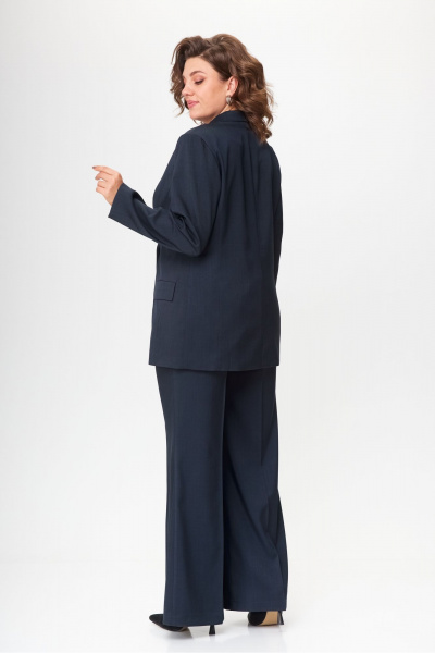 Синий сезонный костюм из текстиля для деловых и casual образов VIPPRIMO 108 графит - фото 5