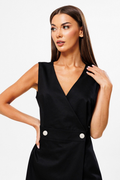 Черное джинсовое платье на запах из джинсовой ткани Тиффани Kivviwear 4205.02 - фото 2