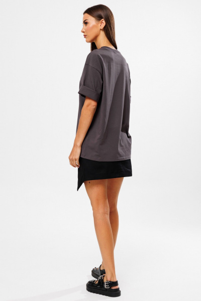 Короткая джинсовая юбка с асимметричным кроем Kivviwear 4209.01 - фото 3