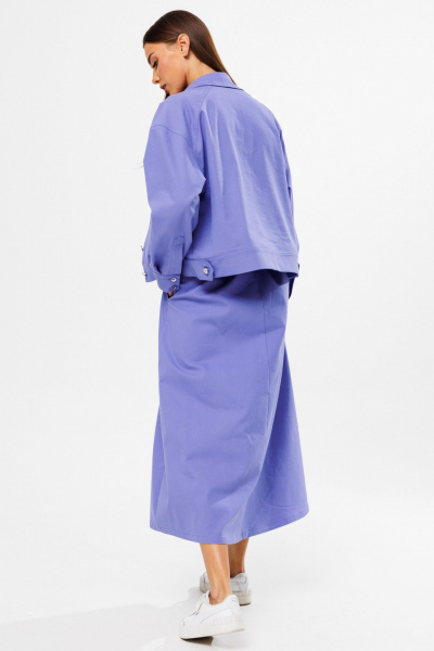 Джинсовый костюм жакет и юбка-трапеция с разрезом Kivviwear 42144215.03 - фото 11