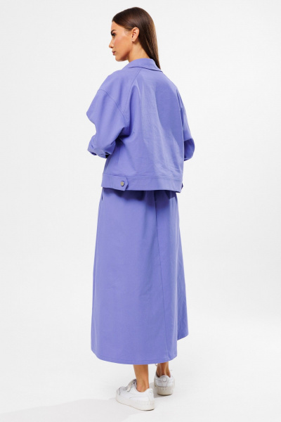 Джинсовый костюм жакет и юбка-трапеция с разрезом Kivviwear 42144215.03 - фото 10