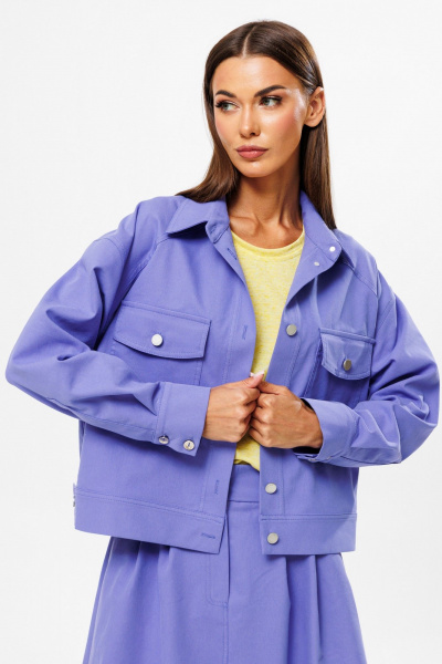 Джинсовый костюм жакет и юбка-трапеция с разрезом Kivviwear 42144215.03 - фото 8