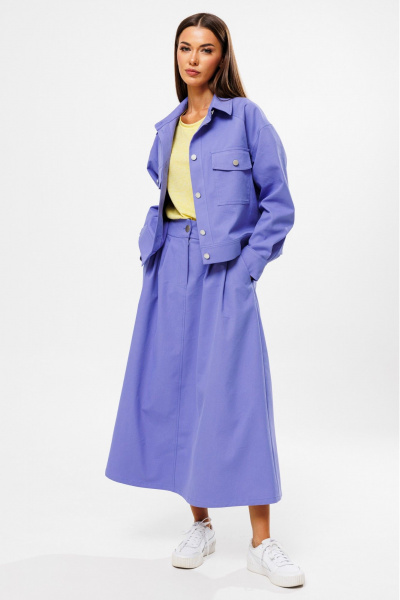 Джинсовый костюм жакет и юбка-трапеция с разрезом Kivviwear 42144215.03 - фото 1