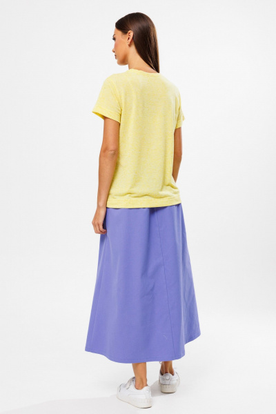 Футболка из хлопкового меланжевого трикотажа для стильных образов Kivviwear 4216.02 - фото 9