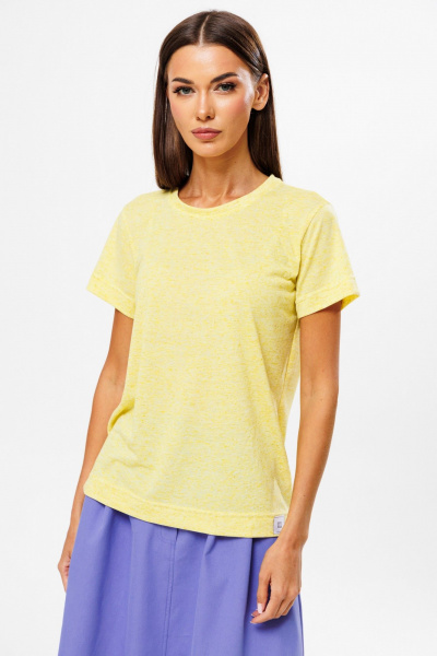 Футболка из хлопкового меланжевого трикотажа для стильных образов Kivviwear 4216.02 - фото 7