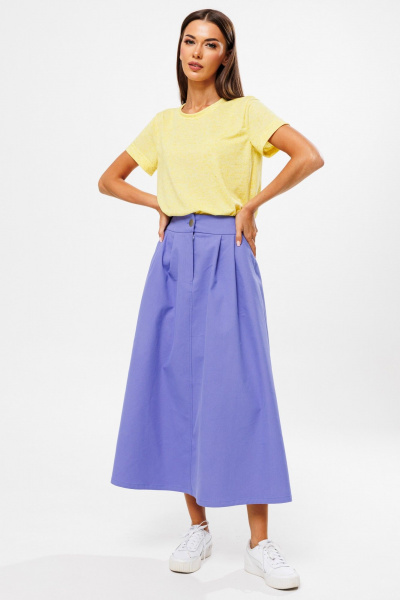 Футболка из хлопкового меланжевого трикотажа для стильных образов Kivviwear 4216.02 - фото 4