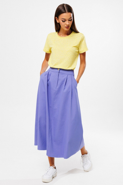 Футболка из хлопкового меланжевого трикотажа для стильных образов Kivviwear 4216.02 - фото 3