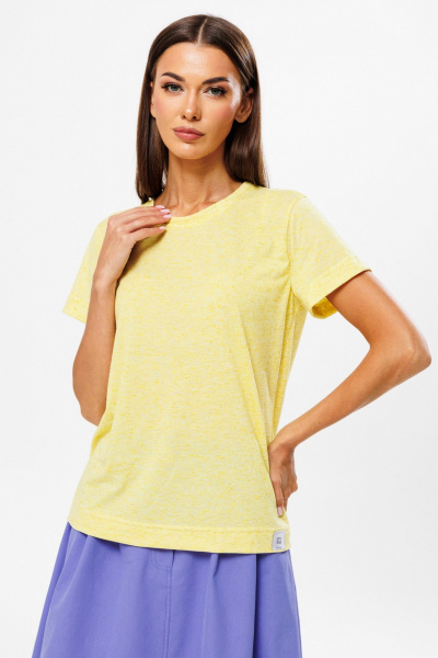 Футболка из хлопкового меланжевого трикотажа для стильных образов Kivviwear 4216.02 - фото 1