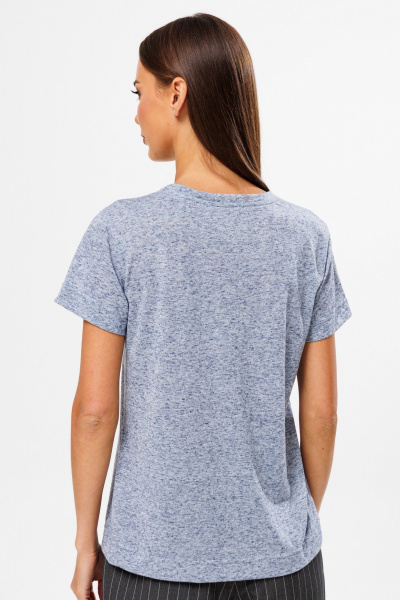 Голубой трикотажный джемпер из мягкого хлопка для повседневности Kivviwear 4216.03 - фото 5