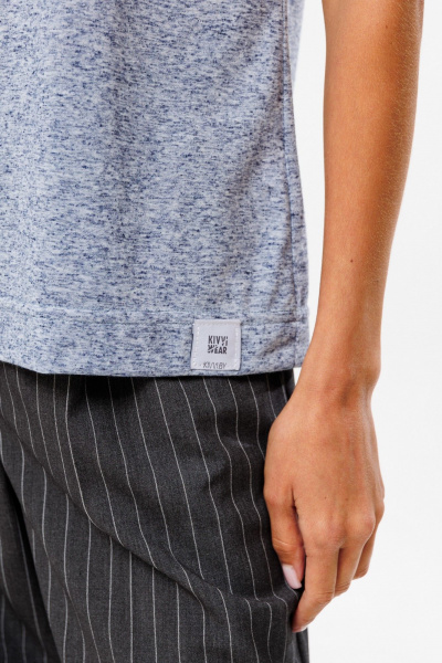 Голубой трикотажный джемпер из мягкого хлопка для повседневности Kivviwear 4216.03 - фото 3