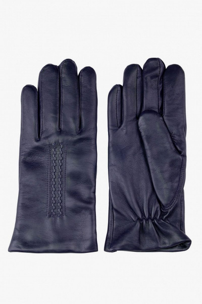 Демисезонные кожаные перчатки с шерстью в синих тонах ACCENT 255кр синий - фото 1
