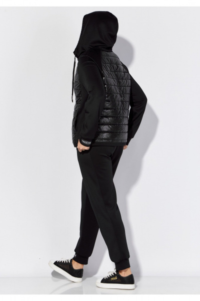 Набор из плащевки и трикотажа: брюки и куртка для ежедневных образов TAiER 1305 черный - фото 7