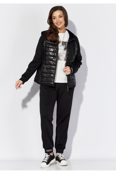 Набор из плащевки и трикотажа: брюки и куртка для ежедневных образов TAiER 1305 черный - фото 5