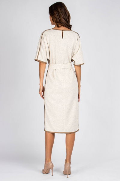 Платье трикотажное с коротким рукавом VIZAVI 800 бежево-белый - фото 10