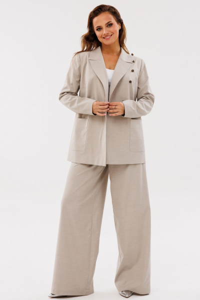 Брюки-палаццо с высокой посадкой и двубортным жакетом Angelina & Сompany 1134 - фото 8