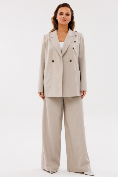 Брюки-палаццо с высокой посадкой и двубортным жакетом Angelina & Сompany 1134 - фото 4