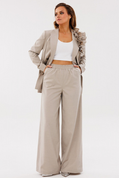 Брюки-палаццо с высокой посадкой и двубортным жакетом Angelina & Сompany 1134 - фото 2