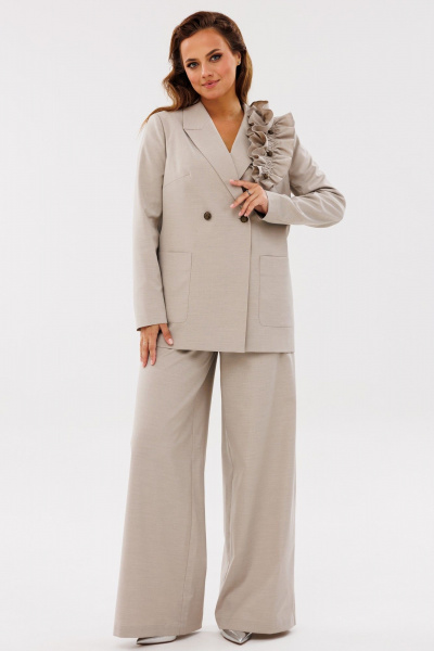 Брюки-палаццо с высокой посадкой и двубортным жакетом Angelina & Сompany 1134 - фото 1