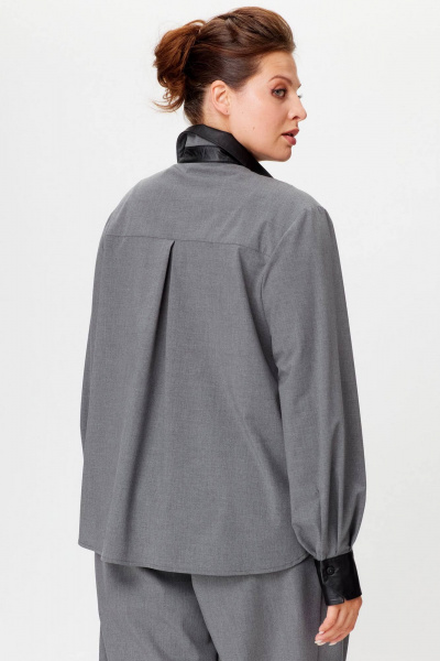 Брюки и рубашка в офисном стиле с карманами из экокожи SOVA 11242 - фото 8