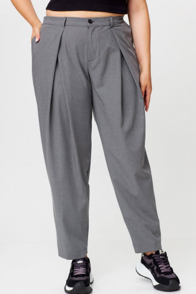 Брюки и рубашка в офисном стиле с карманами из экокожи SOVA 11242 - фото 6