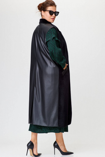 Демисезонный жилет из искусственного меха и экокожи с карманами SOVA 11245 черный - фото 7