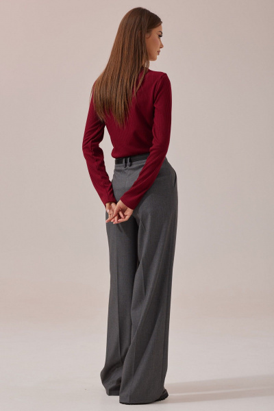 Деловые и повседневные брюки из костюмной ткани с поясом и карманами Lyushe 3876 - фото 7