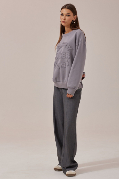 Деловые и повседневные брюки из костюмной ткани с поясом и карманами Lyushe 3876 - фото 5