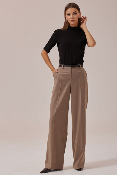 Круглогодичный трикотажный джемпер с укороченным рукавом и стойкой горловиной Lyushe 3887 - фото 4