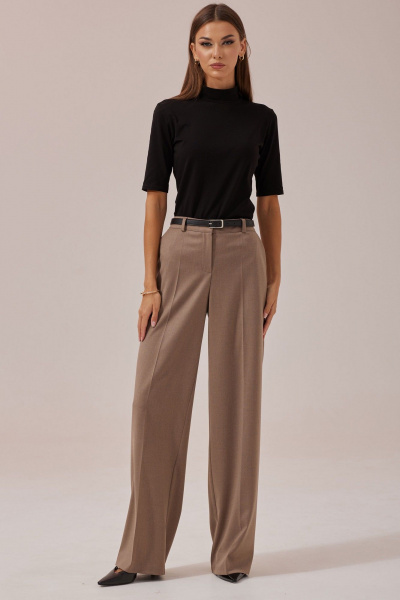 Круглогодичный трикотажный джемпер с укороченным рукавом и стойкой горловиной Lyushe 3887 - фото 3