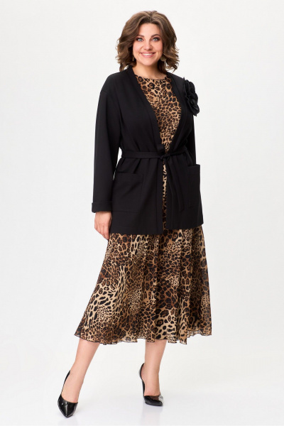 Деловой жакет со съемным поясом и накладными карманами Svetlana-Style 2018 чёрный - фото 3