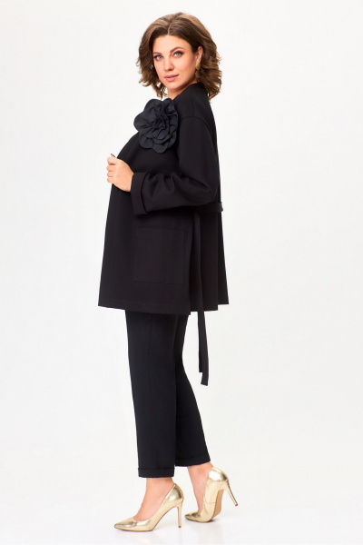 Деловой жакет со съемным поясом и накладными карманами Svetlana-Style 2018 чёрный - фото 2